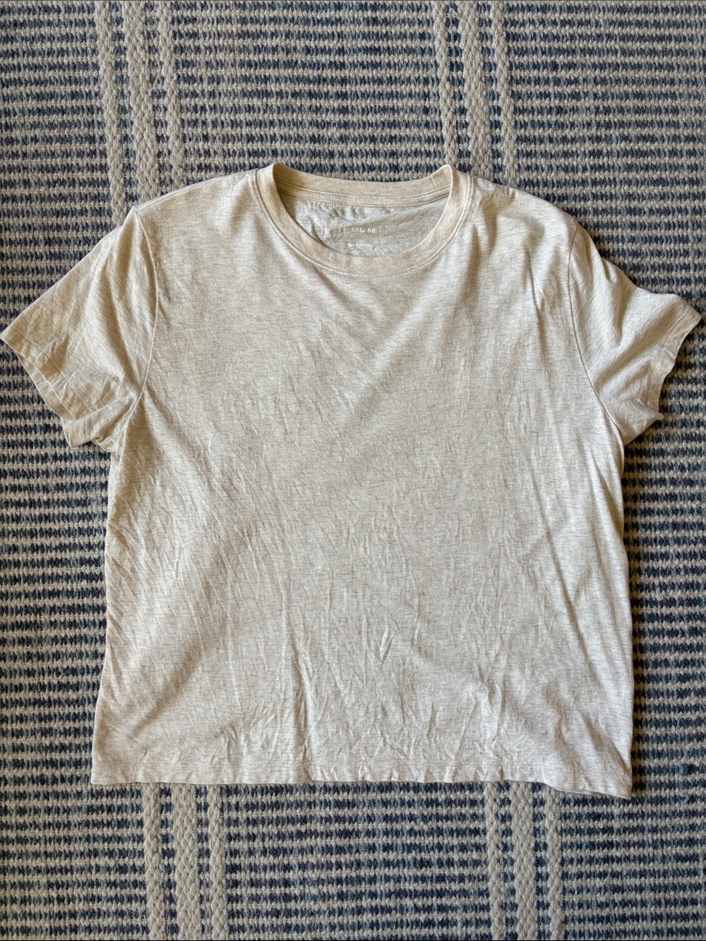 100% Cotton Classic Crewneck Women's Tee in Heather Beige